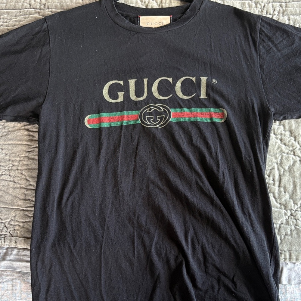 Gucci Black Tee with Iconic Logo
